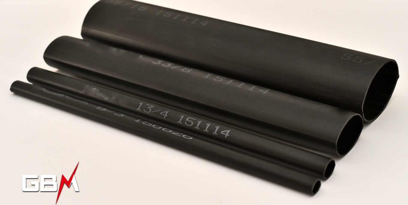 Gaine Thermorétractable Diamètre 40 Mm – 25 M, Taux 2:1, Noir, Pour Isolation Et Protection Câbles