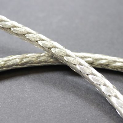 Bobine De 25 Mètres De Tresse Tubulaire Chinée - 12 Mm - Gris Clair