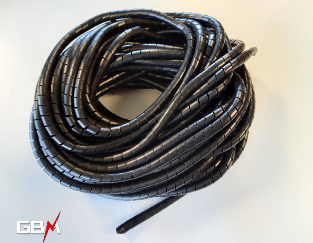 Gaine spirale range-câble Noir - 2,5 m - Diamètre de 25 mm