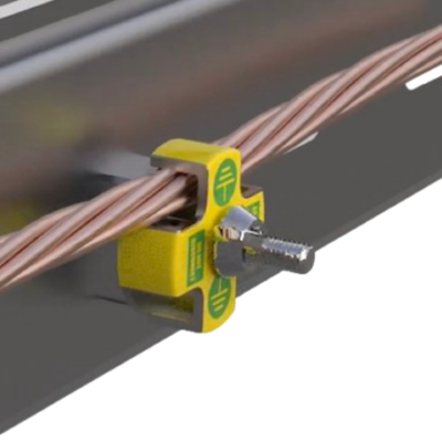 Permet des liaisons équipotentielles avec cuivre nu de 2,5 mm² à 25 mm²