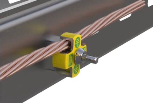 Permet des liaisons équipotentielles avec cuivre nu de 2,5 mm² à 25 mm²