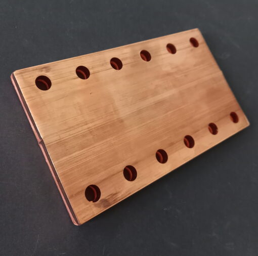 Plaque de terre en Cuivre section 100x10mm, trous de fixation de 10,5mm – Image 3