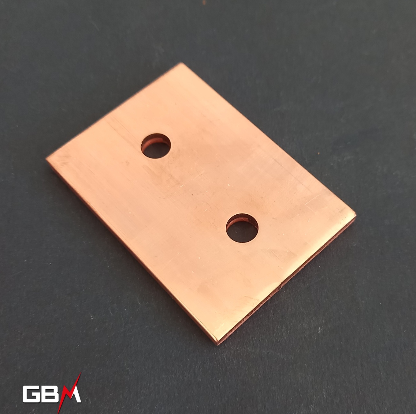 Barre cuivre perforée avec 2 trous pour visserie M8